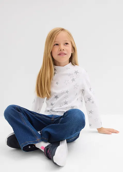 Maglia a maniche lunghe in misto cotone biologico elasticizzato (pacco da 2), bonprix