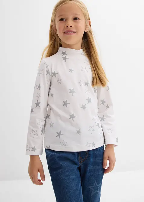 Maglia a maniche lunghe in misto cotone biologico elasticizzato (pacco da 2), bonprix