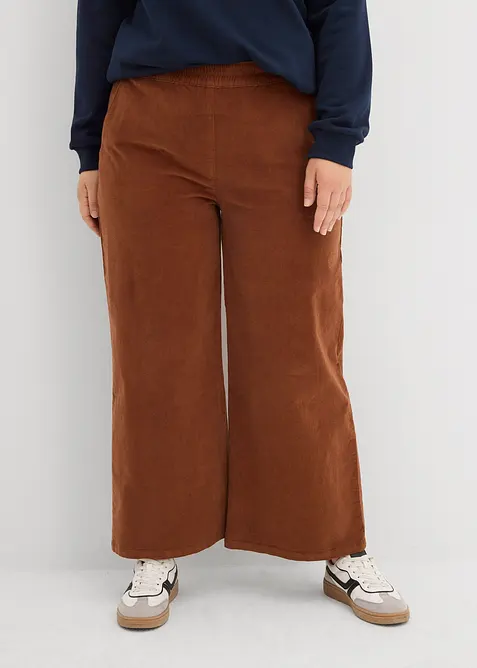 Pantaloni in velluto a coste con cinta comoda, vita alta, bonprix