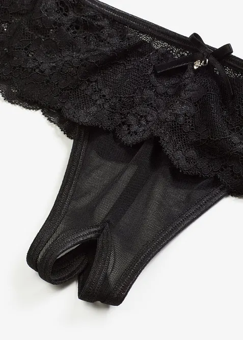 Corsetto con reggicalze e perizoma ouvert (set 2 pezzi), bonprix