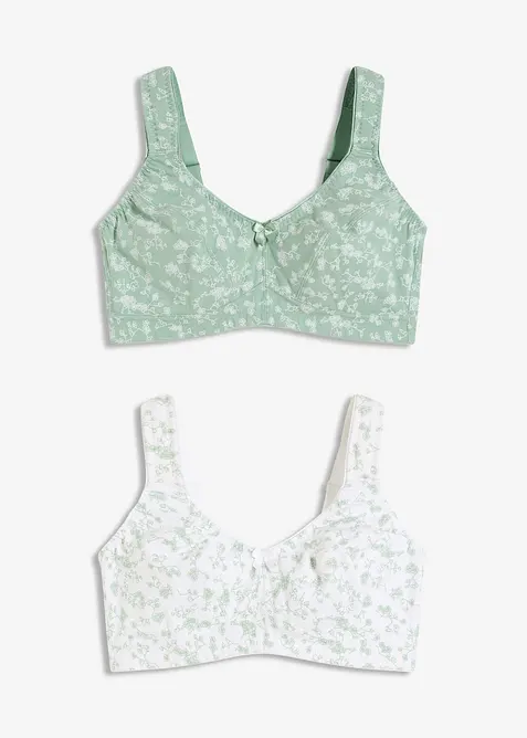 Reggiseno senza ferretto con cotone biologico morbido (pacco da 2), bonprix