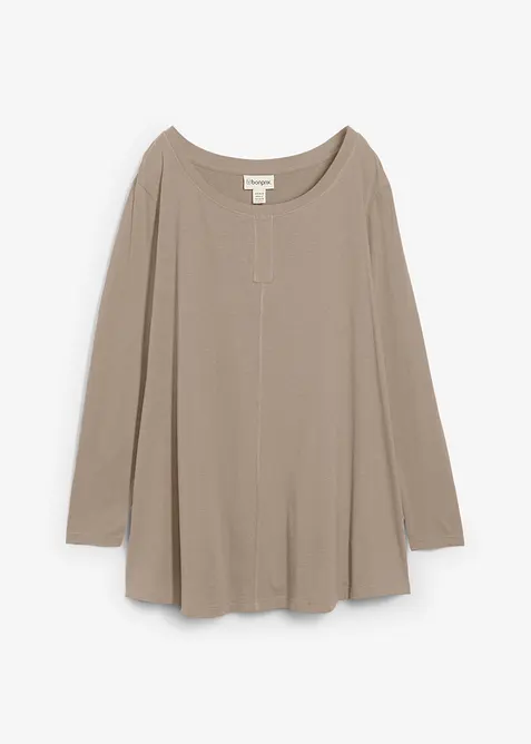 Maglia a maniche lunghe in misto cotone e viscosa, bonprix