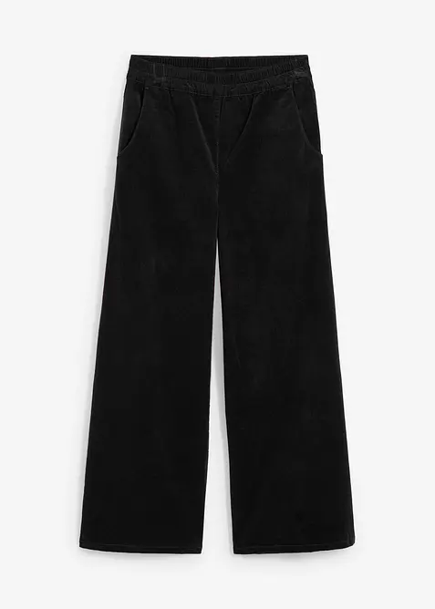 Pantaloni in velluto a coste con cinta comoda, vita alta, bonprix