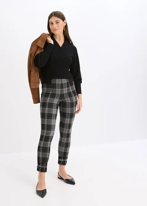 Jeggings con borchie dorate, bonprix