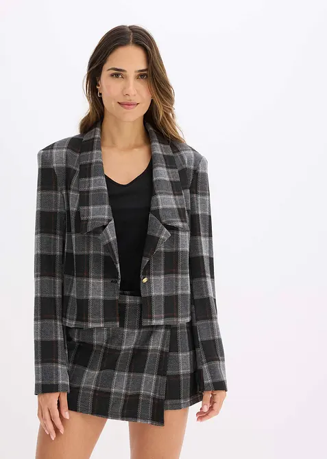 Blazer corto con bottone gioiello, bonprix