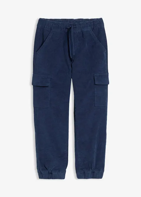 Pantaloni cargo termici in velluto a coste con fodera in jersey, regular fit, bonprix