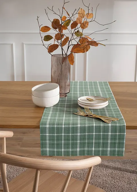 Runner tavolo a quadri in cotone biologico, bonprix