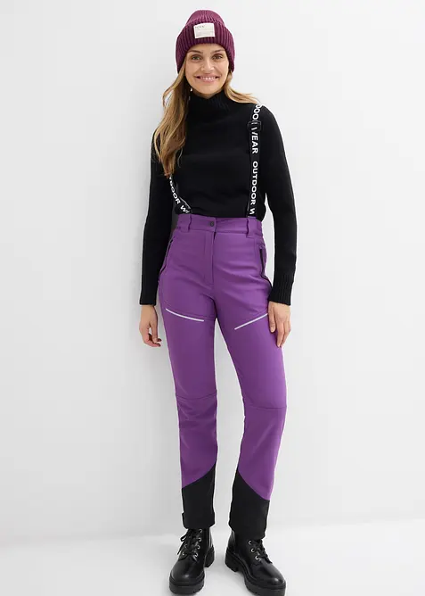 Pantaloni tecnici idrorepellenti in softshell elasticizzato, bonprix