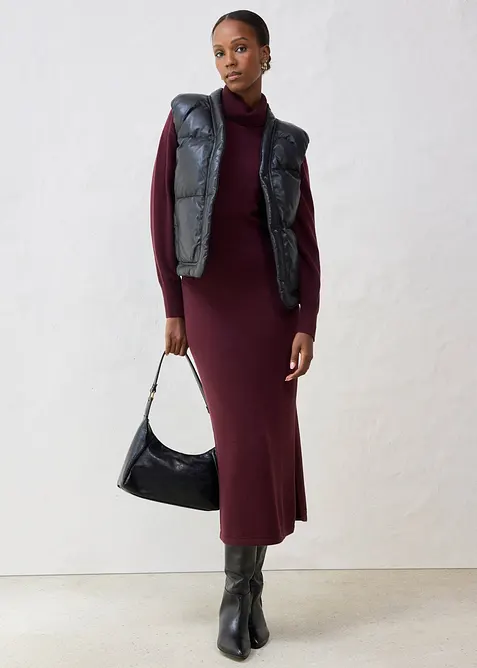 Gilet trapuntato in nappa d'agnello, bonprix