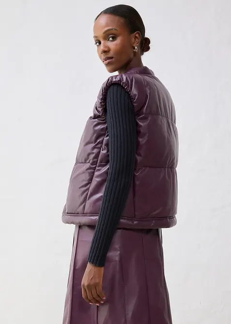 Gilet trapuntato in nappa d'agnello, bonprix