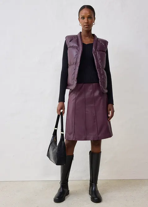 Gilet trapuntato in nappa d'agnello, bonprix