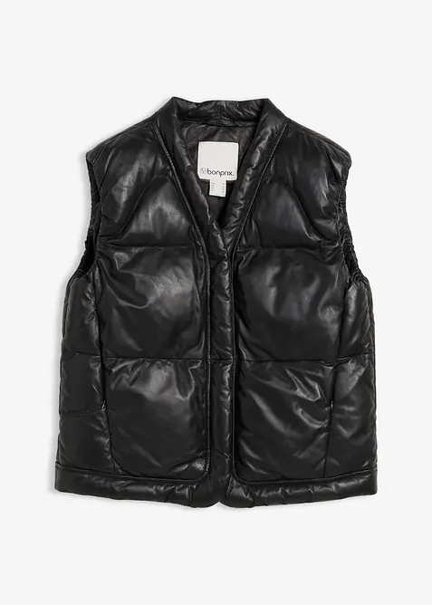 Gilet trapuntato in nappa d'agnello, bonprix