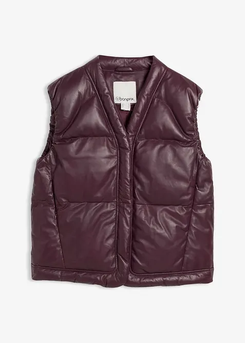 Gilet trapuntato in nappa d'agnello, bonprix