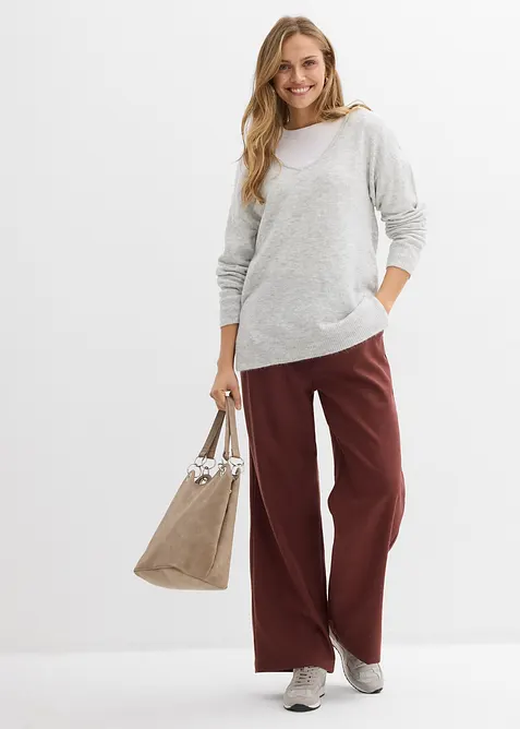 Maglione lungo oversize con spacchi ai lati, bonprix