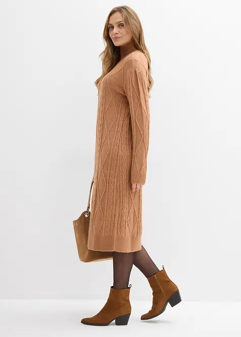 Abito in maglia a trecce, bonprix