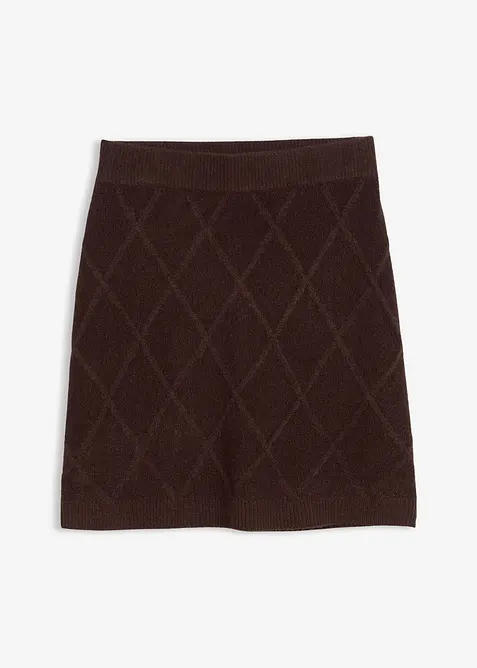 Gonna di maglia con motivo a rombi, bonprix