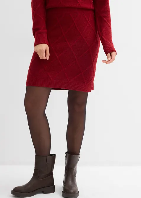 Gonna di maglia con motivo a rombi, bonprix