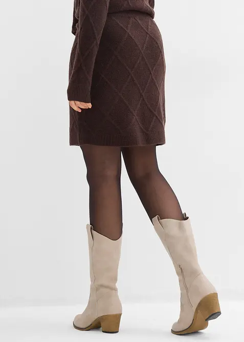 Gonna di maglia con motivo a rombi, bonprix