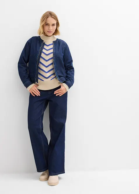 Maglione con motivo a righe strutturato, bonprix