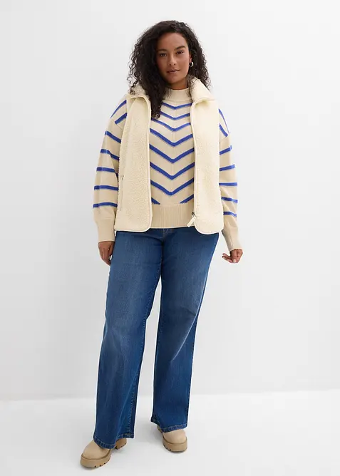 Maglione con motivo a righe strutturato, bonprix