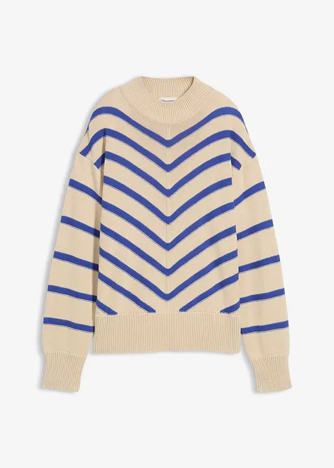 Maglione con motivo a righe strutturato, bonprix