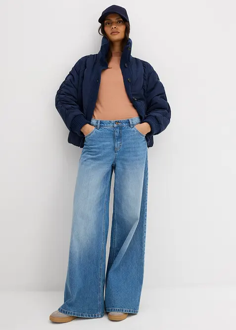 Giacca imbottita con bordi in maglia, bonprix