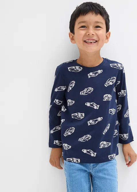 Maglia a maniche lunghe con cotone biologico (pacco da 2), bonprix