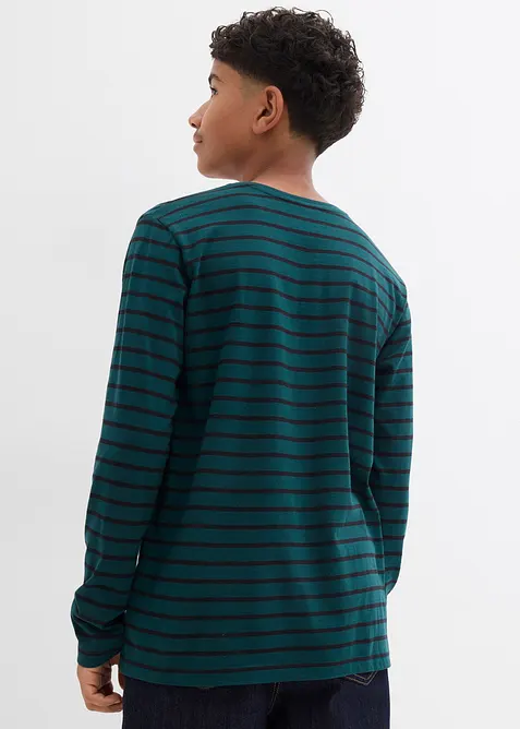 Maglia a maniche lunghe in puro cotone biologico (pacco da 2), bonprix