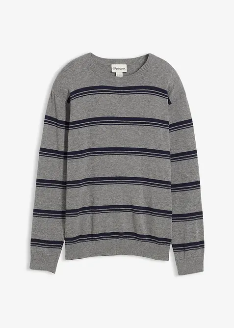 Maglione in filato fine di puro cotone riciclabile, bonprix