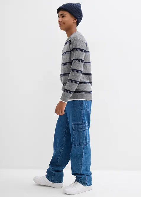 Maglione in filato fine di puro cotone riciclabile, bonprix