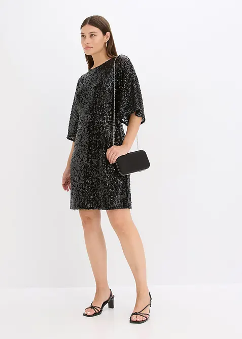 Abito oversize in paillettes, bonprix