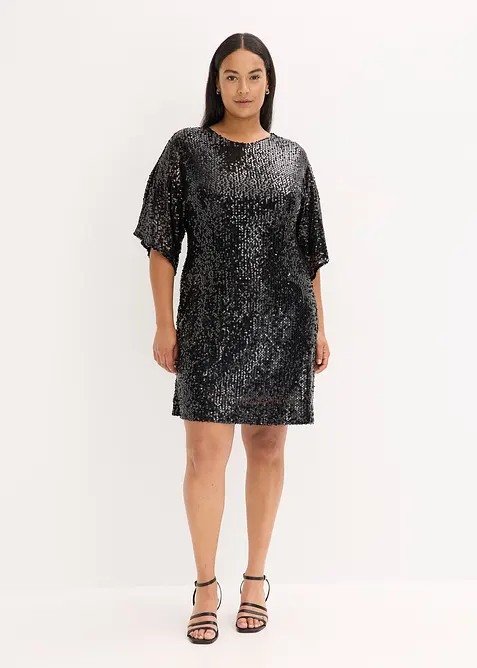 Abito oversize in paillettes, bonprix