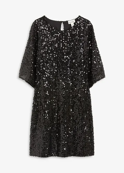 Abito oversize in paillettes, bonprix