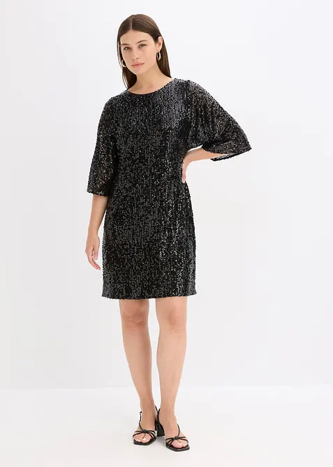 Abito oversize in paillettes, bonprix