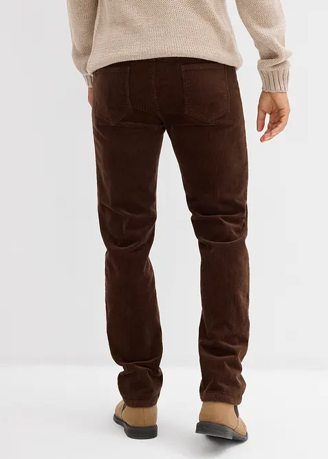 Pantaloni di velluto a coste elasticizzato effetto lavato regular fit, straight, bonprix