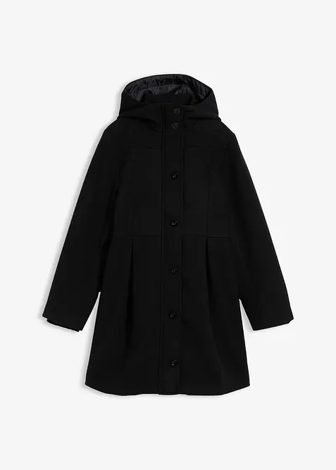 Cappotto svasato con cappuccio e pinces, bonprix