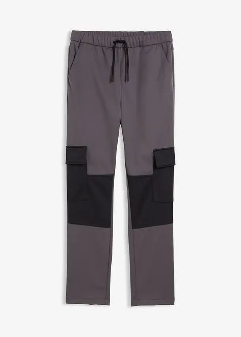 Pantaloni cargo in softshell, regolabili in vita, bonprix
