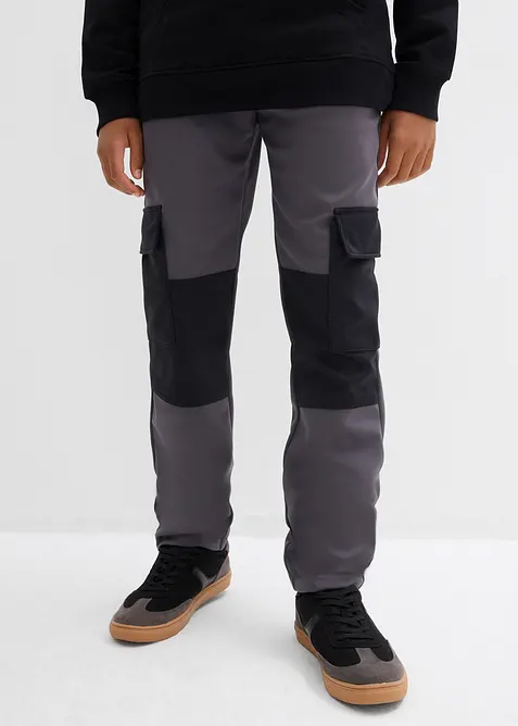 Pantaloni cargo in softshell, regolabili in vita, bonprix