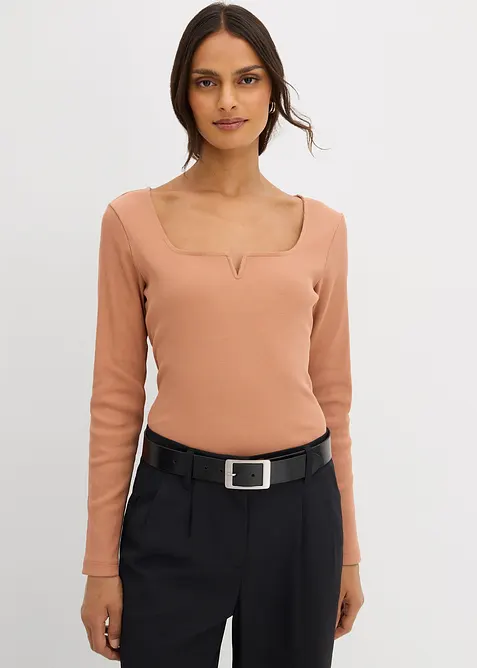 Maglia a costine in puro cotone biologico, bonprix