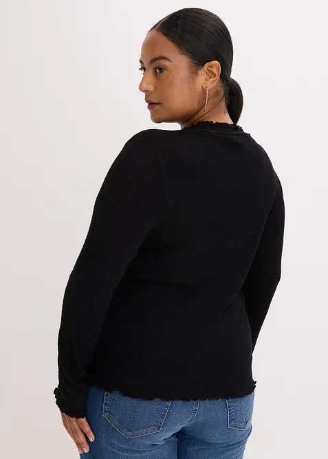 Maglia a costine in misto viscosa, bonprix