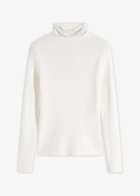 Maglione a coste in misto viscosa fluente, bonprix