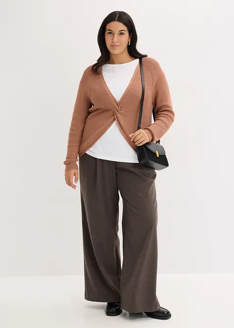 Maglione a coste in misto viscosa fluente, bonprix