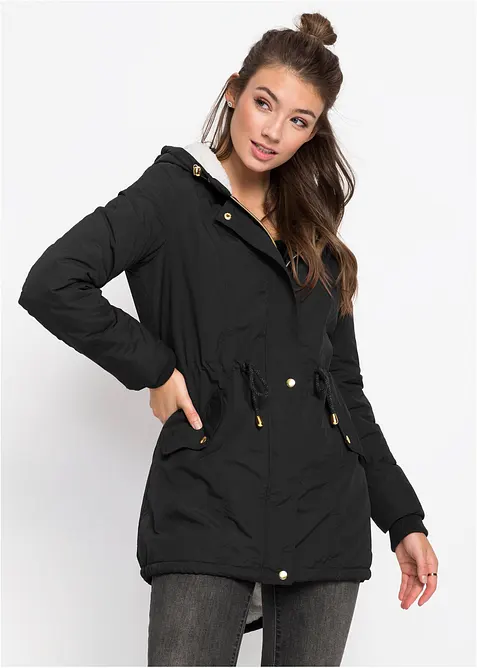 Parka con pile teddy, bonprix