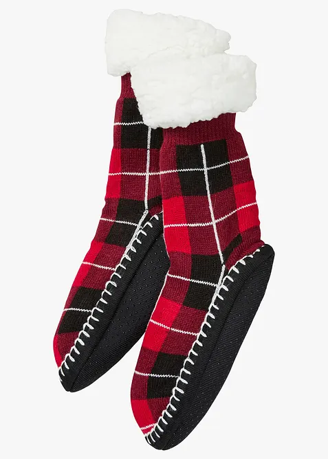 Calzini morbidi con suola cucita e fodera teddy, bonprix