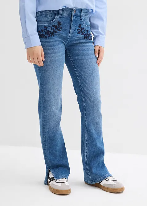 Jeans bootcut, vita media, bonprix