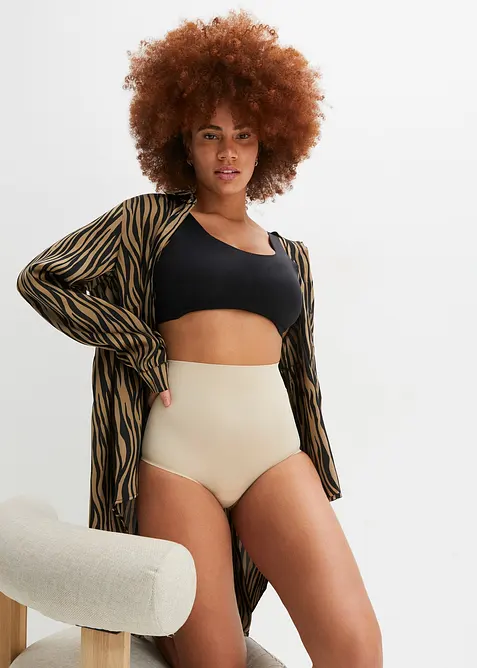 Slip alto senza cuciture con effetto modellante leggero, bonprix
