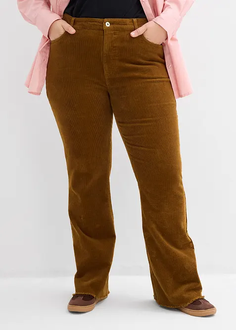 Pantaloni in velluto a coste flared, bonprix