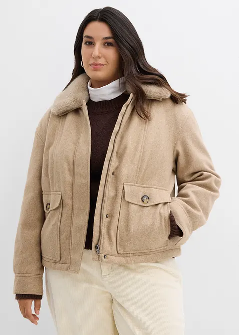 Giacca invernale in simil lana, bonprix