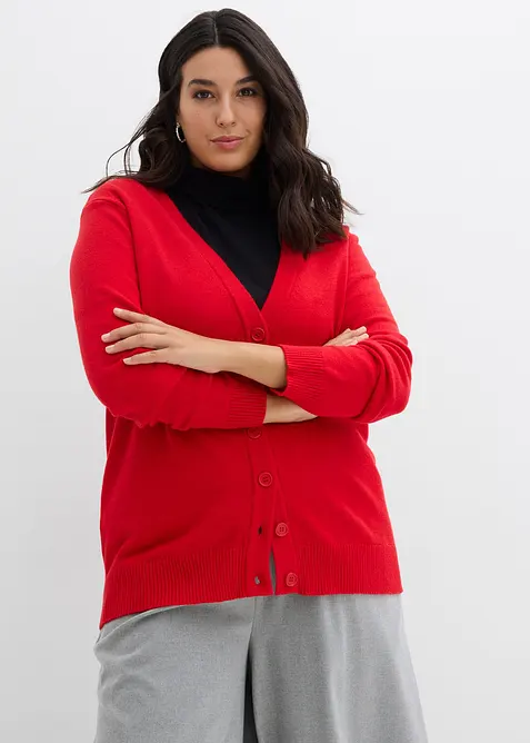 Cardigan lungo in soffice misto viscosa, bonprix