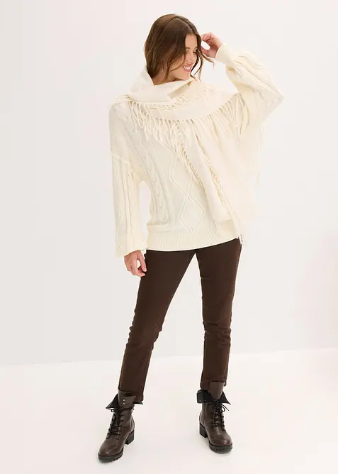 Maglione oversize con lavorazione a trecce, bonprix